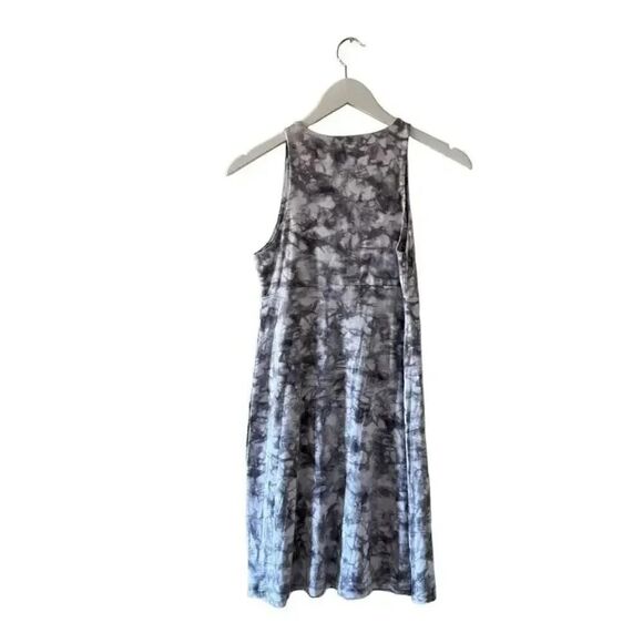 Athleta Santorini Gray White Tie Dye Print High Neck Tank Dress Size XS #2016 - Picture 5 of 13